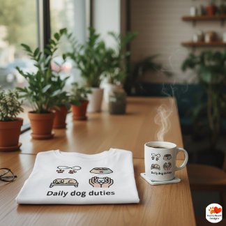 Minimalistische tägliche Hundepflege-Symbole auf m Tri-Blend Shirt