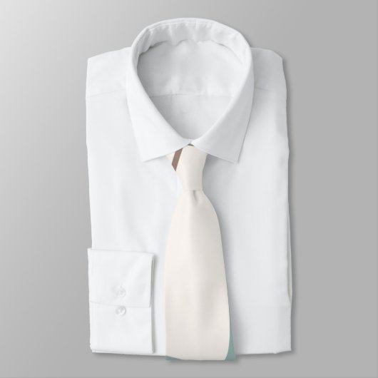 Minimalistische Tan Aqua und White Neck Tie Krawatte (Gebunden)