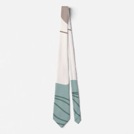 Minimalistische Tan Aqua und White Neck Tie Krawatte