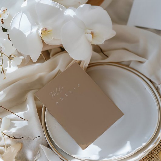 Minimalistische Tan Flat Blank Table Guest-Platzka