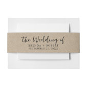 Minimalistische Tan Linen Textur Schwarze Skript Einladungsbanderole (Vorderseite Beispiel)