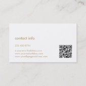 Minimalistische Tan Linen White Typografie Visitenkarte (Rückseite)