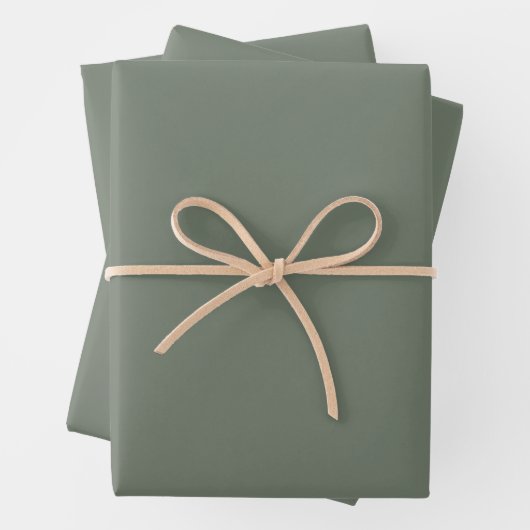 Minimalistische Tanne Spruce Green solide schlicht Geschenkpapier Set (Beispiel)