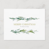 Minimalistische Tannenbaum-Weihnachtskarte Postkarte (Vorderseite)