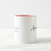 Minimalistische Tante etablierte elegante Schrift Zweifarbige Tasse (Mittel)