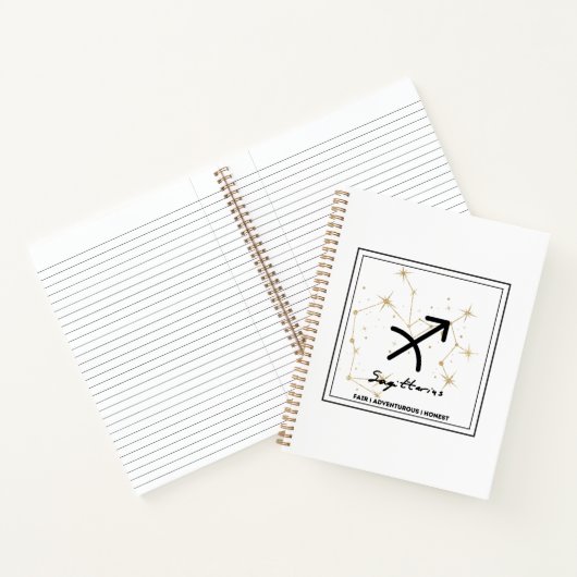 Minimalistische Tasche von Zodiac Sagittarius Notizblock (Innenseite)