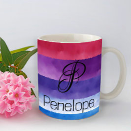 Minimalistische Tasse aus Regenbogen-Monogramm
