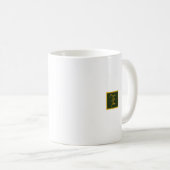 Minimalistische Tasse Classic Gold und Green Monog (VorderseiteRechts)