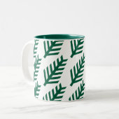 Minimalistische Tasse mit grünem Leaf-Muster - Öko (Vorderseite Links)