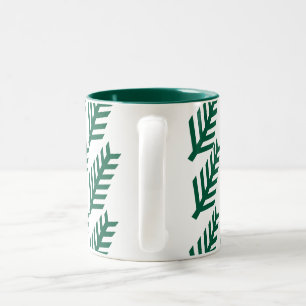 Minimalistische Tasse mit grünem Leaf-Muster - Öko