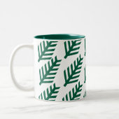 Minimalistische Tasse mit grünem Leaf-Muster - Öko (Links)