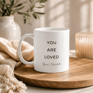 Minimalistische Tasse mit Liebesbekundung