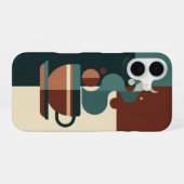 Minimalistische Tasse mit Retro-Dampf iPhone 16 Hülle (Rückseite (Horizontal))