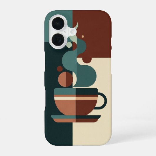 Minimalistische Tasse mit Retro-Dampf iPhone 16 Hülle (Rückseite)