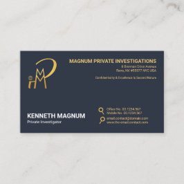 Minimalistische Tasten aus vergoldetem Glass P I  Visitenkarte