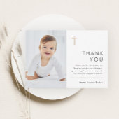 Minimalistische Taufe des modernen Fotos Dankeskarte