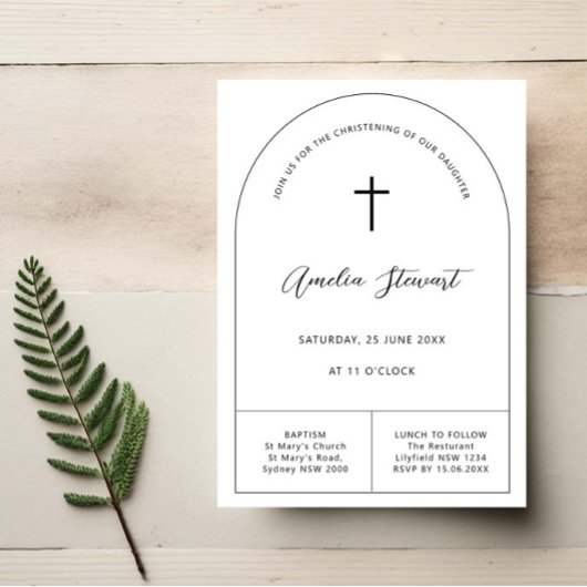 Minimalistische Taufe Einladung