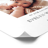 Minimalistische Taufe Foto Arch Willkommenspender Poster (Ecke)