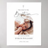 Minimalistische Taufe Foto Arch Willkommenspender Poster (Vorne)