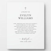 Minimalistische Taufe Gebet Personalisierte Tablet Fotoplatte (Vorderseite)