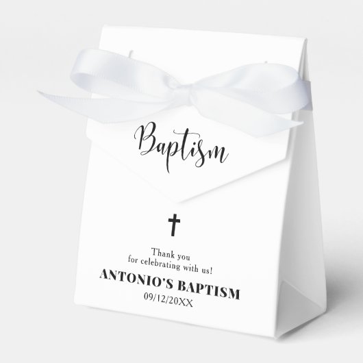 Minimalistische Taufe Geschenkschachtel (Vorderseite)