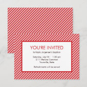 Minimalistische Taufe Rot und Weiß Einladung (Vorne/Hinten)
