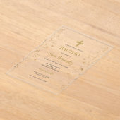 Minimalistische Taufe Spanisch Acryleinladungen (Ablage )