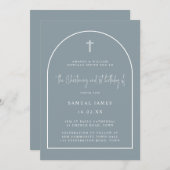 Minimalistische Taufe und 1. Geburtstag Einladung (Vorne/Hinten)