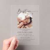 Minimalistische Taufe und Foto Christi Acryleinladungen (Insitu (Handheld))