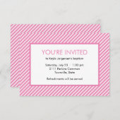 Minimalistische Taufe zwischen Rosa und Weiß Einladung (Vorne/Hinten)