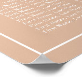 Minimalistische Taufkarte in Rosa Poster (Ecke)