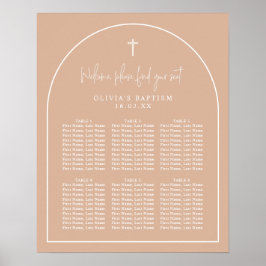 Minimalistische Taufkarte in Rosa Poster