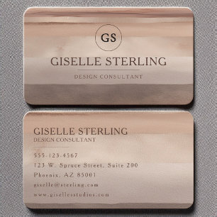 Minimalistische Taupe Braun Wasserfarbe Beruflich Visitenkarte
