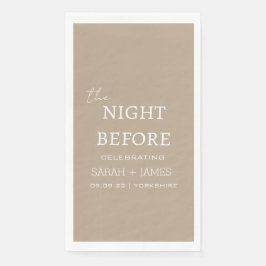 Minimalistische Taupe & White am Abend vor der Hoc Serviette