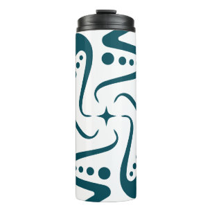 Minimalistische Teal-Oktopus-Tentakel-Mandala-Kuns Thermosbecher