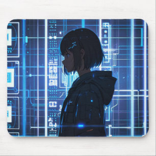Minimalistische Tech-Schaltplatine Anime-Mauspad Mousepad