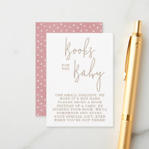 Minimalistische Teddy Bärenbücher für Babydusche Begleitkarte