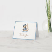 Minimalistische Teddy-Bärendusche Dankeskarte (Vorderseite)