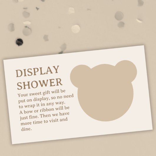 Minimalistische Teddy Bear Baby Display Dusche Begleitkarte