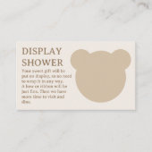 Minimalistische Teddy Bear Baby Display Dusche Begleitkarte (Vorderseite)