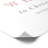 Minimalistische Teddy Bear Baby Dusche Willkommen Poster (Ecke)