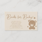 Minimalistische Teddy Bear Babydusche Bücher für B Begleitkarte (Vorderseite)