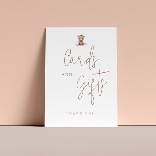 Minimalistische Teddy Bear Babyduschkarten und Ges Poster