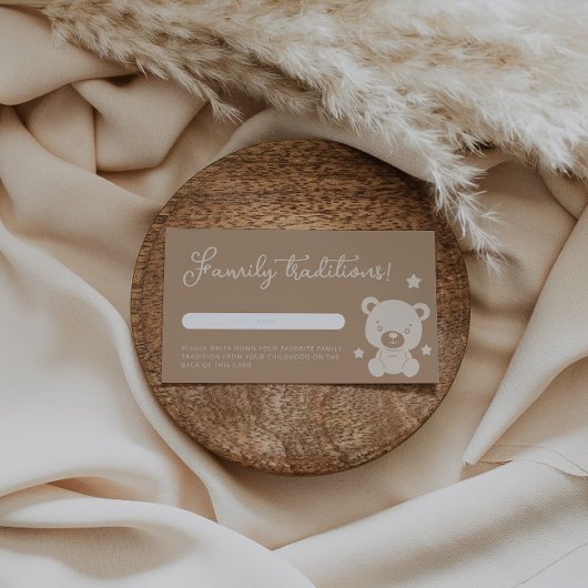 Minimalistische Teddy Bear Family Tradition Kinder Begleitkarte