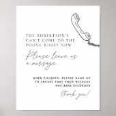Minimalistische Telefonnachrichten-Audio-Gästebuch Poster (Vorne)