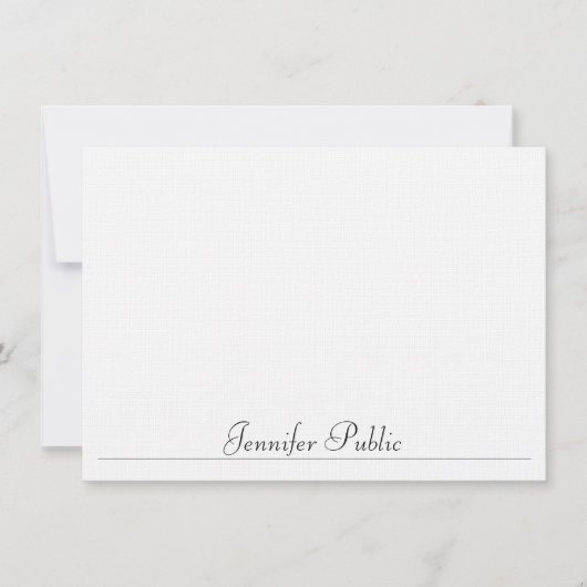 Minimalistische Template Typografie Linen Modern Mitteilungskarte (Vorderseite)