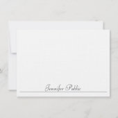 Minimalistische Template Typografie Linen Modern Mitteilungskarte (Rückseite)