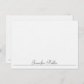 Minimalistische Template Typografie Linen Modern Mitteilungskarte (Vorne/Hinten)