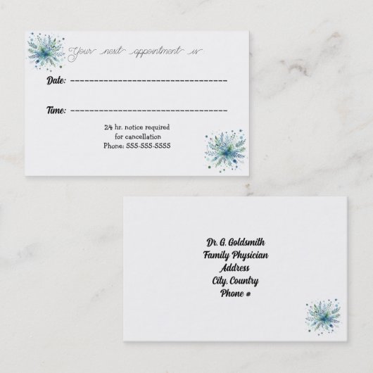 Minimalistische Terminkarte (Vorne/Hinten)