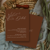 Minimalistische Terra Cotta Calligraphy Floral Wed Begleitkarte